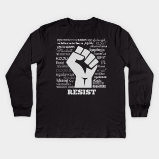 Resist Multilingual World Wide Resistor Kids Long Sleeve T-Shirt